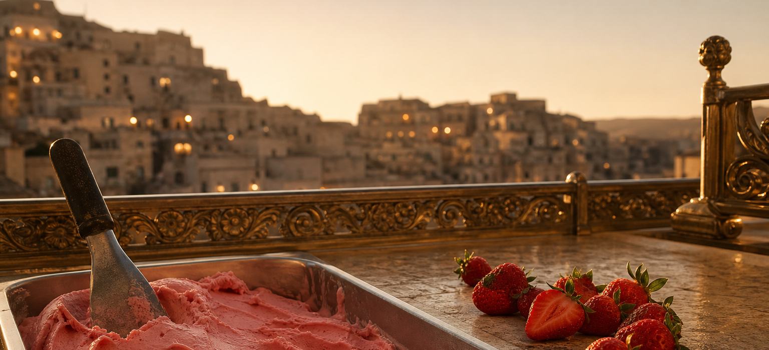 strawberry and local ingredients: artisanal gelato in Basilicata