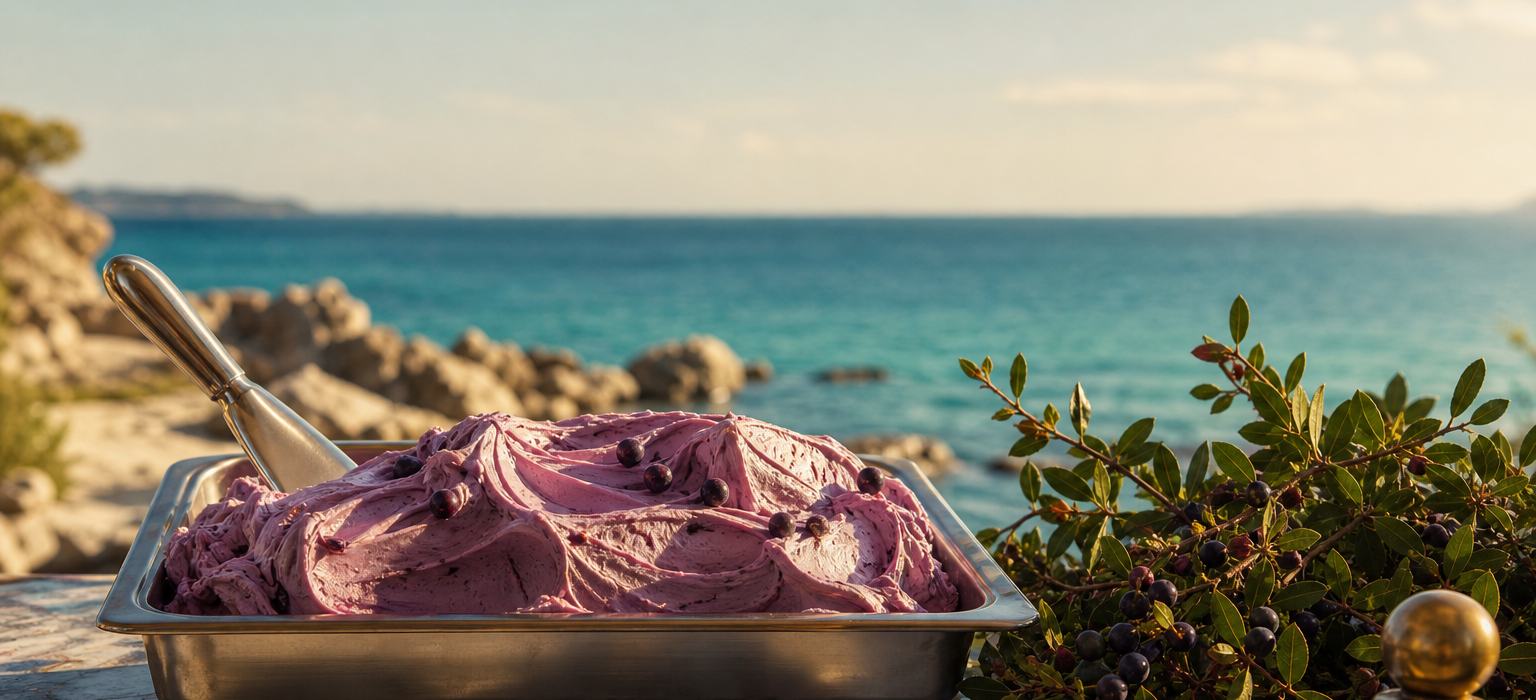 mirto (myrtle) and local ingredients: artisanal gelato in Sardinia